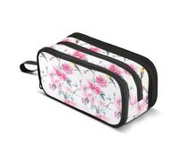 GuoChe Estuche de nailon con cremallera para lápices de flores y pájaros de alta capacidad para niños, artículos de papelería para la escuela preparada y adolescentes