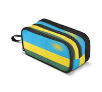 GuoChe Estuche de nailon con la bandera nacional de Ruanda para niñas, estuche de malla de alta capacidad para lápices, bolsa de papelería para escuela preparatoria