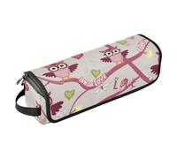 GuoChe Estuche de viaje 2 en 1 con almohadilla resistente al calor, impermeable, organizador de viaje para planchas planas, alisadores, rizadores, búho dulce y temática de amor