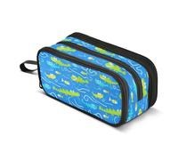 GuoChe Estuche grande de nailon con cremallera de alta capacidad con cremallera para lápices, artículos de papelería escolar para oficina y niños