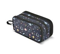 GuoChe Estuche grande de nailon con diseño de noche estrellada, estrella, sol, luna, estuche de lápices de gran capacidad para la universidad, bolsa de papelería para oficina, adolescentes y niños