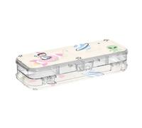 GuoChe Estuche transparente para bolígrafos para niños, caja de almacenamiento transparente de doble capa con tapa a presión