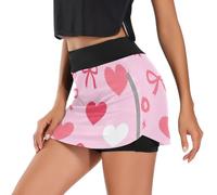 GuoChe - Falda de correr para mujer, elástica, cintura ancha, tela de malla transpirable con bolsillos ocultos con cierre para animadoras, Piel animal con estampado de leopardo de guepardo gris blanco