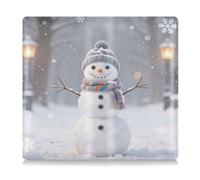 GuoChe Funda de cuero de alta calidad para registro de automóvil y tarjeta de seguro para hombres y mujeres, funda para documentos, tarjetas, licencia, lindo muñeco de nieve de Navidad, escena de