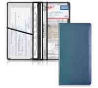 GuoChe Funda de cuero para registro de automóvil y tarjeta de seguro para hombres y mujeres, organizador para conductores, propietarios de automóviles, remolques, motocicletas, barcos, color azul