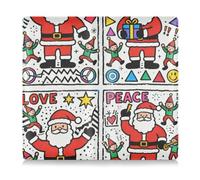 GuoChe Funda de piel sintética para registro de automóviles y tarjetas de identificación, para hombres y mujeres, organizador para documentos, tarjetas, licencia Joy Give Love Peace Santa Collection