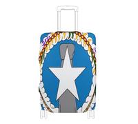GuoChe Funda para maletas de 18-20/22-24/26-28/29-32 pulgadas, funda suave para equipaje, diseño antipérdida, protector de maleta para viajes, Bandera de las Islas Marianas del Norte, M 22-24 in