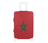GuoChe Funda para maletas de 18-20/22-24/26-28/29-32 pulgadas, funda suave para equipaje, diseño antipérdida, protector de maleta para viajes, Bandera nacional de Marruecos, L 26-28 in, Vintage