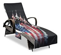 GuoChe Funda para toalla para silla de patio, con múltiples bolsillos de almacenamiento, ligera para patio, bandera patriótica de Estados Unidos, aviones de combate para niños, 4 de julio