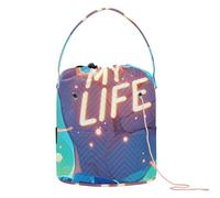 GuoChe Hand Gesture Two Fingers Up My Life - Bolsa de almacenamiento de hilo de ganchillo, organizador portátil, bolsa de viaje para tejer herramientas de tejer ganchillo