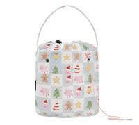 GuoChe Happy Christmas Blush Pig - Kit de bolsas de ganchillo con agujeros, bolsa de viaje para herramientas de tejer, accesorio de hilo
