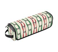 GuoChe Hot Hair Tools - Bolsa de viaje con alfombrilla de hierro, diseño de rayas navideñas