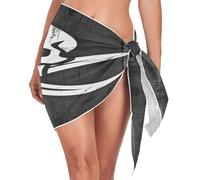 GuoChe Jolly Roger - Traje de baño con bandera rústica pirata para mujer, para cubrir el traje de baño largo