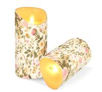 GuoChe Juego de 2 velas sin llama sin perfume con temporizador remoto para el día de San Valentín, lámina de oro rosa, estampado de leopardo, sus formas se mezclan perfectamente entre sí