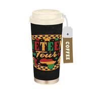 GuoChe Juneteenth Dream Tour Educate Heritage - Vaso de café de viaje para café con tapas, taza térmica de acero inoxidable para frío y caliente, 17 onzas