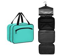 GuoChe Kit de afeitado colgante bolsa de viaje con gancho, bolsas de medicina de moda de diseñador para viajes mujeres cruceros maletín para maquillaje M, Color verde azulado, L, Colorido