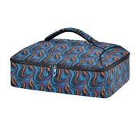 GuoChe Lasagna Lugger Tote 600D impermeable tela Oxford utensilios y servilletas, almacenamiento para fiestas y barbacoas, fácil de limpiar (limpieza localizada), onda colorida vibrante