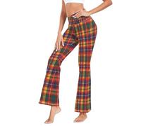 GuoChe Leggings acampanados de yoga de pierna ancha, pantalones casuales para pilates, talla S, Scottish Clan Stewart Tartan Plaid, Medium