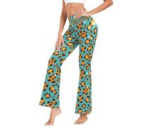 GuoChe Leggings de yoga para mujer, casuales, sueltos, suaves, para ocio, talla S, Patrón de leopardo azul., Small