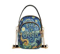 GuoChe Let It Gogh - Bolsos cruzados con cadena acolchada para mujer, bolso cruzado para teléfono