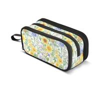 GuoChe Lindas bolsas de nailon rústico de flores primaverales para niños, estuche de gran capacidad para adolescentes, organizador de papelería para adolescentes de secundaria