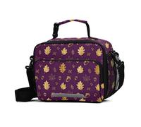 GuoChe Lonchera aislada vintage otoñal (bellota y hoja), resistente al agua, con correa ajustable para el hombro, enfriadores de almuerzo para el trabajo, picnic o viajes