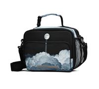 GuoChe Lonchera The Moon Climber, resistente al agua, reutilizable, aislada, con correa ajustable para el hombro, contenedor de almuerzo aislado para el trabajo, picnic, playa