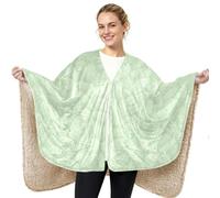 GuoChe Manta poncho de forro polar verde salvia botánica hoja flor arte | Chal cálido y acogedor para mujeres con bolsillos para mujeres y hombres, artículos esenciales para el dormitorio para mujer
