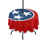 GuoChe Mantel con agujero para paraguas y cremallera, bandera del estado de Tennessee (EE.UU.), tapete circular de 60 pulgadas para fiestas, pícnics y vacaciones