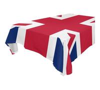 GuoChe Mantel rectangular de tela con la bandera de Santa Elena de 60 x 90 pulgadas, falda de mesa plegable para decoración de mesa redonda de granja