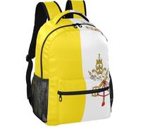 GuoChe Mochila casual de aspecto minimalista, forro de piel de melocotón, ligera para niños y niñas, para viajes diarios, bandera de la Ciudad del Vaticano