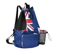 GuoChe Mochila con cordón, bolsa de campamento de verano con bolsillos, cincha trasera, separación seca y húmeda, Bandera de Anguila, One Size, Mochilas escolares para niños