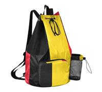 GuoChe Mochila con cordón, bolsa de campamento de verano con bolsillos, cincha trasera, separación seca y húmeda, Bandera nacional de Bélgica, One Size, Mochilas escolares para niños