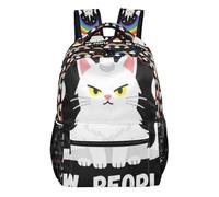 GuoChe Mochila con correa de hombro ajustable ligera para mujer, aviones, viajes, libros, unicornios, corazones, patrón arcoíris, Rainbow Maine Coon Ew People Unicorns Cat (2), S