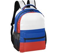 GuoChe Mochila de aspecto minimalista, forro de piel de melocotón, 6 compartimentos para adolescentes de 7 a 18 años, para viajes, bandera de Zimbabue, Bandera nacional de Rusia, Small, Mochilas