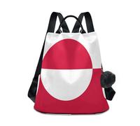 GuoChe Mochila de moda para mujer, a la moda para viajes, trabajo, uso diario con llavero de pompón, Bandera de Groenlandia, One Size, Mochilas de viaje