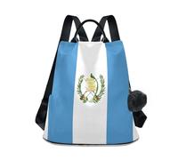 GuoChe Mochila de moda para mujer, a la moda para viajes, trabajo, uso diario con llavero de pompón, Bandera nacional de Guatemala, One Size, Mochilas de viaje