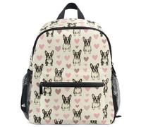 GuoChe - Mochila escolar para niñas y niños pequeños, talla S, Hermoso patrón francés de bulldog estético francés, M
