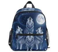 GuoChe - Mochila escolar para niñas y niños pequeños, talla S, Lobo clásico Howling at the Moon Wildlife Wolves Lovers, M
