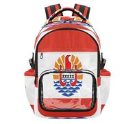 GuoChe Mochila escolar transparente resistente al agua con compartimento para laptop para adolescentes, niños y niñas, de 7 a 18 años, Bandera de la Polinesia Francesa (variante), One Size, Mochilas