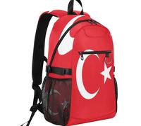 GuoChe Mochila para computadora de tela de sarga de 20 litros de capacidad con hebilla de correa lateral para actividades al aire libre, Bandera nacional de Turquía, One Size, Mochilas básicas