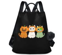 GuoChe Mochila para mujer, antirrobo, a la moda, mochila de hombro | Divertida Halloween monstruo gatos, calabaza, momia, zombi, amantes de los gatos