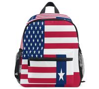 GuoChe Mochila para niños pequeños, niñas, niños, mochila escolar S, Bandera de Estados Unidos, Texas, Medium, Mochila de día