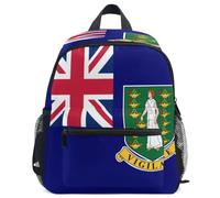 GuoChe Mochila para niños pequeños, niñas, niños, mochila escolar S, Bandera de Islas Vírgenes Britán, Medium, Mochila de día