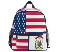 GuoChe Mochila para niños pequeños, niñas, niños, mochila escolar S, Bandera de los Estados Unidos Virginia Occidental, Medium, Mochila de día