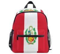 GuoChe Mochila para niños pequeños, niñas, niños, mochila escolar S, Bandera de Perú (Estado), S, Mochila