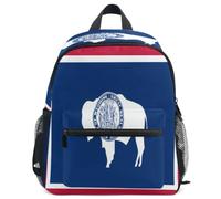 GuoChe Mochila para niños pequeños, niñas, niños, mochila escolar S, Bandera de Wyoming, Small, Mochila de día