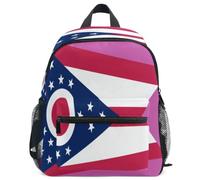 GuoChe Mochila para niños pequeños, niñas, niños, mochila escolar S, Bandera del estado de Ohio, Small, Mochila de día