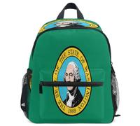 GuoChe Mochila para niños pequeños, niñas, niños, mochila escolar S, Bandera del estado de Washington , Small, Mochila de día
