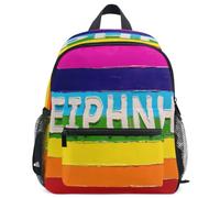 GuoChe Mochila para niños pequeños, niñas, niños, mochila escolar S, Bandera griega de arco iris, Medium, Mochila de día